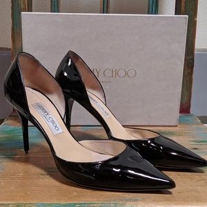 Jimmy Choo Addisson Patent Black Leather Pumps